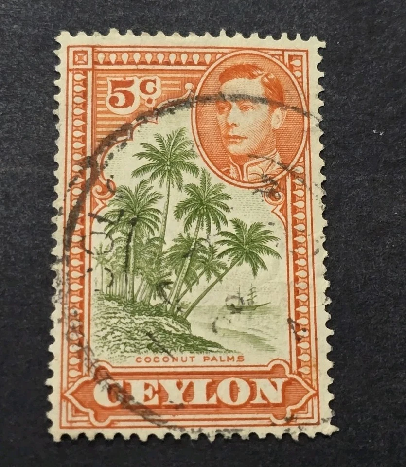 Ceilán 1938 KGVI 5c usado D11 Foto 1 de 1