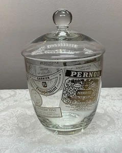 MCM Glass Ice Bucket Pail Liquor Scotch Whiskey Julius Wile NYC Vtg Barware Read - Picture 1 of 10