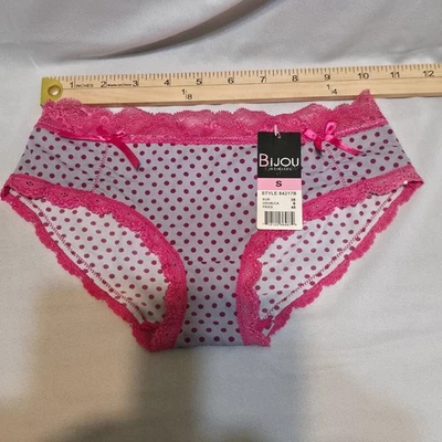Bikini Bijou Intimates Rosa Lunares Bragas Ropa Interior Talla Pequeña Nuevo con Etiquetas Foto 1 de 4