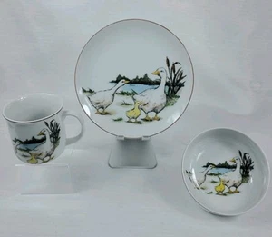 Vintage Nantucket Ente Familie Salatteller Schüssel Kaffeetasse 3 Stück - Bild 1 von 12