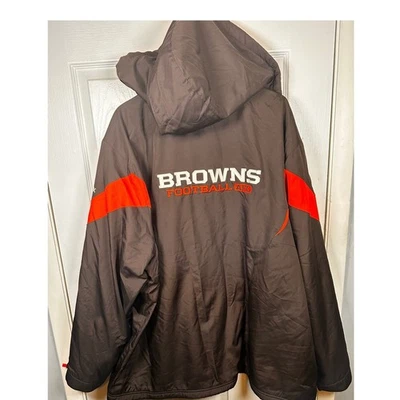 Reebok Cleveland Browns NFL Onfield Jacket Hooded Lined 2XL Mens Embroidered - Image 1 of 4