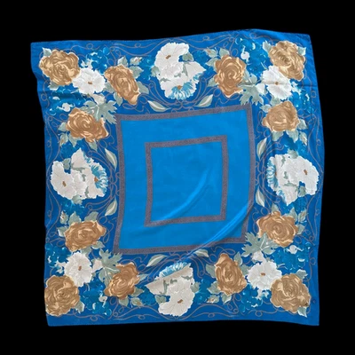 Bufanda de seda floral azul vintage Vera Neumann Foto 1 de 4