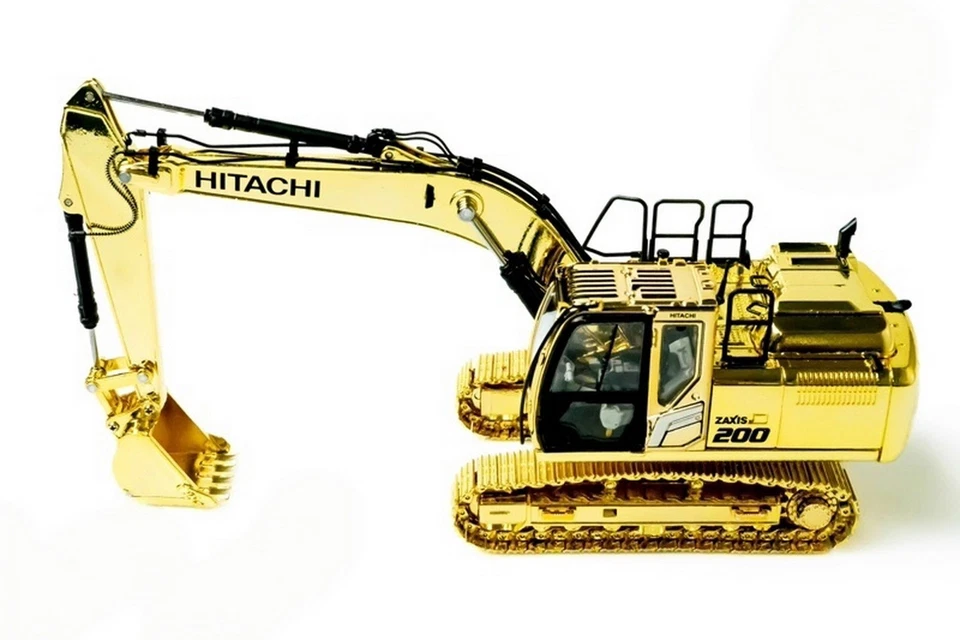 Excavadora hidráulica Hitachi ZAXIS 200-7 escala 1/50 modelo de juguete fundido a presión dorado  Foto 1 de 4
