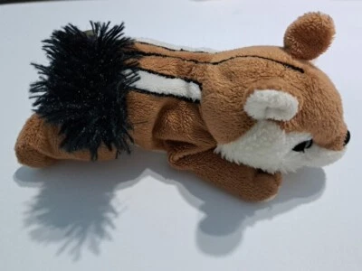  Juguete de peluche de ardilla ardilla a rayas trasero 8 pulgadas de largo Foto 1 de 4