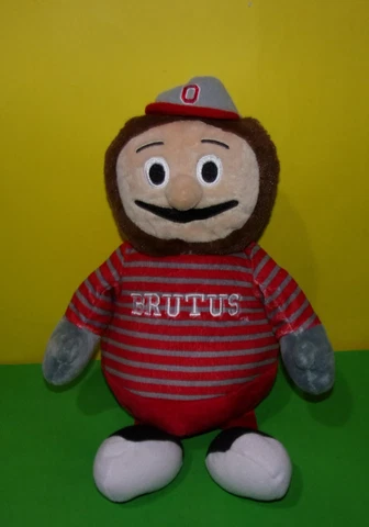 Ohio State Buckeyes Reversible Plush Football into Brutus Mascot zippered Cover