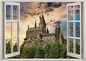 Harry Potter Castle Alley Diagon Wizard 3d Effect Window Wall Sticker Poste A524 - Picture 1 of 1