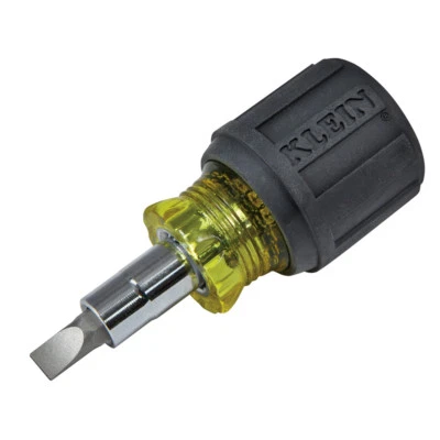 Klein Tools 32561 Multi-Bit Screwdriver / Nut Driver, 6-in-1, Stubby Ph, Sl Bits - Image 1 of 4