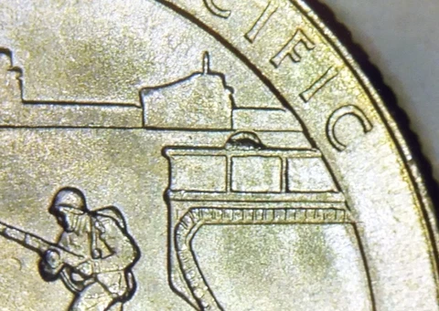 2019P ATB Quarter Guam War In The Pacific Tank Die Break Chip Error Coin Cover