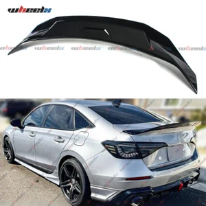 FOR 2022-2025 11TH HONDA CIVIC SEDAN DUCKBILL STYLE TRUNK SPOILER WING GLOSS BLK - Picture 1 of 13