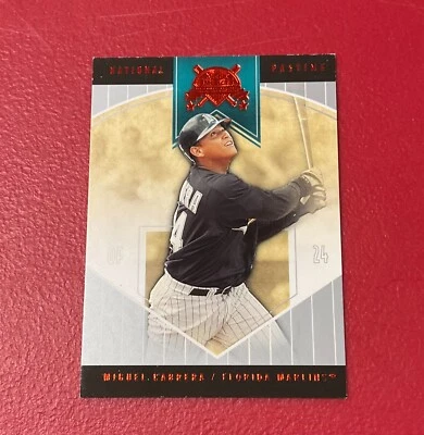 Pasatiempo nacional Fleer 2004 Miguel Cabrera paralelo rojo/150 #33 Florida Marlins Foto 1 de 2