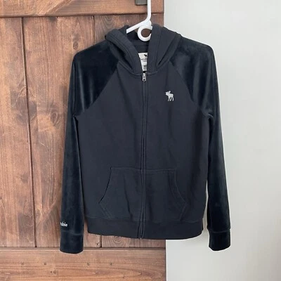 Abercrombie Kids Girls Size 15/16 Zip Front Hoodie Sweatshirt Jacket velour - Image 1 of 4