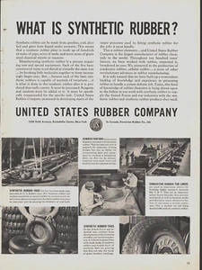 De colección 1943 US Rubber Company ¿Qué es el caucho sintético? Publicidad de productos - Imagen 1 de 1