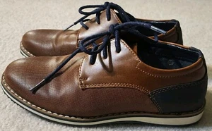 Boys Youth Oxford Dress Party Holiday Shoes Size 2 Brown  - Picture 1 of 6