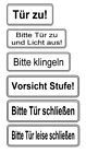 Folienschild-selbstklebend-Schild-10 x 5 bis 24 x 7 cm-Hinweis-Warnschild-TOP