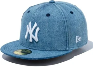 NEW ERA 59 FIFTY Cap New York Yankees Washed Denim x White MLB 60546683 JPN New - Picture 1 of 7