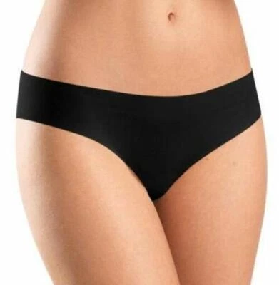 HANRO 301932 Women's Invisible Cotton Brazilian Pant, Black, Small - Image 1 of 3