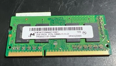 MT4KTF25664HZ-1G6E1 OEM MICRON LAPTOP MEMORY 2GB PC3L-12800S-11-11-C1 - Image 1 of 2