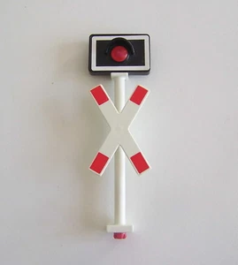 PLAYMOBIL (W428) TRAINS - Poteau de Signalisation Passage à Niveau 4306 4383 - Imagen 1 de 1