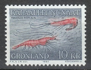 Grönland 1982 Mi 133 Sc136 postfrisch Karidean Garnelen Pandalus Borealis WWF einzeln ** - Bild 1 von 1