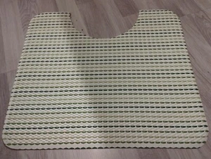 WC-Fußmatte, BTF Tepla, gewebtes PVC, Weiß m. grünen Streifen, Fleck v. Lagerung - Bild 1 von 3
