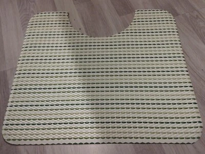 WC-Fußmatte, BTF Tepla, gewebtes PVC, Weiß m. grünen Streifen, Fleck v. Lagerung - Bild 1 von 3