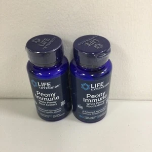 LOT OF 2 Life Extension Peony Immune 600 mg 60 Veg Caps EXP 06/2025 - Picture 1 of 3