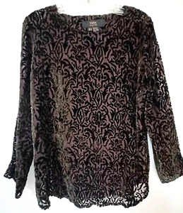 ZARA silk velvet burnout tunic size M whimsigoth fairygrunge boho Y2k top brown - Picture 1 of 9