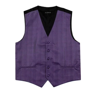 Men's Purple Pattern Tuxedo Vest Formals Weddings Proms Fashion Waistcoat - Picture 1 of 2