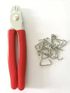 NIDAYE Straight Hog Ring Pliers Set & 200pcs Galvanized Hog Rings Upholstery - Picture 1 of 1