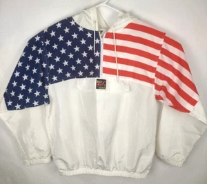 Vintage Surf Style USA America Windbreaker Light Jacket One Size Made In USA - Picture 1 of 5