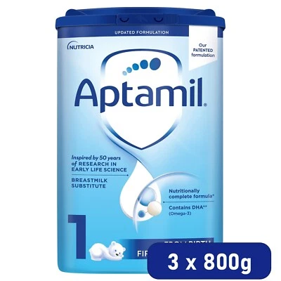 3 x 800g Aptamil 1 First Infant Baby Milk Formula - Image 1 of 4