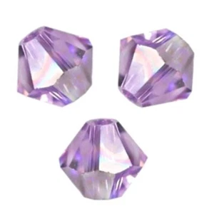 9 Perles Toupies 6mm Cristal Swarovski - VIOLET AB - NEUF - Picture 1 of 1