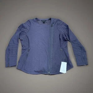 NWT ATHLETA Moto Jacket Size 1X Sweatshirt Purple Full Zip City Travel - Picture 1 of 8