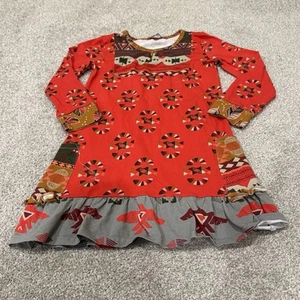 Jelly the Pug Girls Dress Aztec Ruffles Pockets Long Sleeves Size 7 - Picture 1 of 5