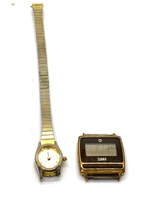 1 lot of 2 each Women's quartz watches, (1 Sharpe & 1 Timex Q Digital T cell) - Picture 1 of 6