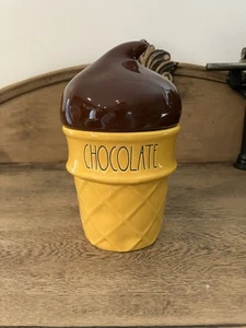 Rae Dunn Chocolate Ice Cream Cone Candle / Canister - Picture 1 of 2