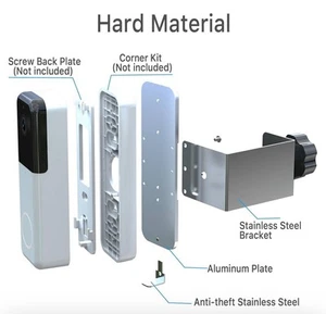Anti-Theft Door Mount Compitable with Wyze Video Doorbell Pro Made of Hard Steel - Picture 1 of 3