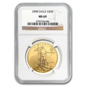 2008 1 oz American Gold Eagle MS-69 NGC - Picture 1 of 3