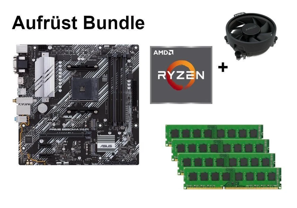 Bundle ASUS Prime B550M-A [WI-FI] + AMD Ryzen 3 / Ryzen 5 + 8GB - 64GB RAM - Image 1 of 1