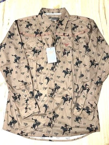 New. Youth Cowboy Hardware Long Sleeve Western Shirt. XL-14/16. Bronc Print. - Picture 1 of 12