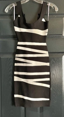 Herve Leger Danica черный белый расческа ленты повязка платье XXS - Изображение 1 из 4