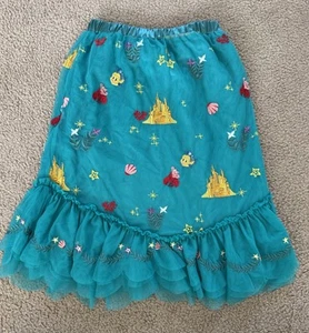 Hanna Andersson Disney Little Mermaid Embroidered Tulle Skirt Girl’s Large - Picture 1 of 10