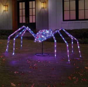 Member's Mark Pre-Lit Prismatic Spider Halloween Prop 5.5 FT Wide 120 LED’s (sc) - Picture 1 of 5