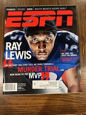 ESPN the Magazine Ray Lewis Ravens MVP January 8 2001 Football Spurs Sakic - Image 1 of 4