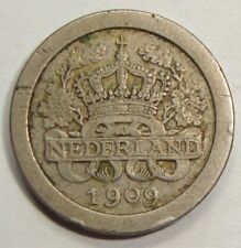 1909 NETHERLANDS FIVE 5 CENTS NICE WORLD COIN