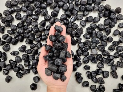 Obsidian Apache Tears Rough Stone Crystals Gems For Jewelry Healing Tumbling - Image 1 of 4