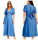 OldNavy Fit&Flare Twist Front Chambray Dress L Retail Price $49