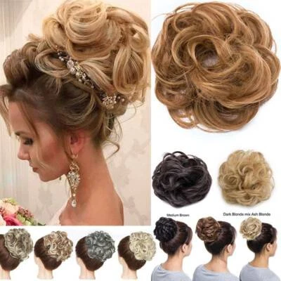 S-NOILITE Wrap on Haarteil Haargummi Hochsteckfrisuren Unordentlicher Dutt Stirnband Blond