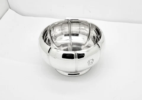 CARTIER ART DECO BY TIMOTHY TUTTLE STERLING SILVER FLUTED CANDY BOWL,CALVIN COOL Cover