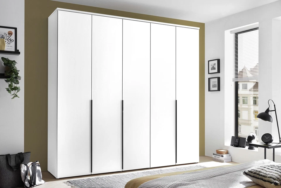 Kleiderschrank KAYNE BHT 225x225x52 cm weiß Drehtürenschrank - Bild 1 von 1